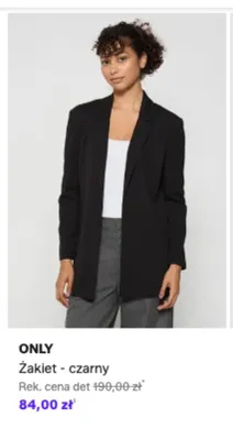 Żakiet ONLY czarny promocja w Lounge by Zalando