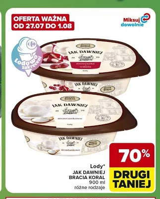 Lody Jak Dawniej śmietankowe Bracia Koral promocja w Carrefour Express