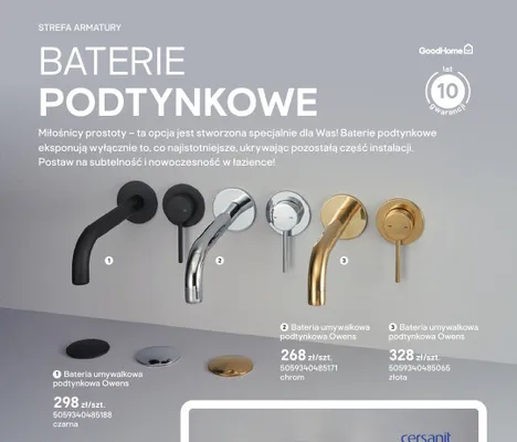 Bateria umywalkowa podtynkowa GoodHome Owens chrom promocja w Castorama