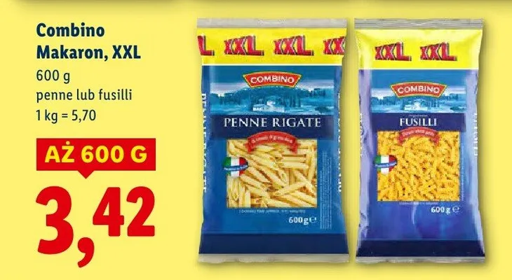 Makaron fusilli, XXL promocja w Lidl