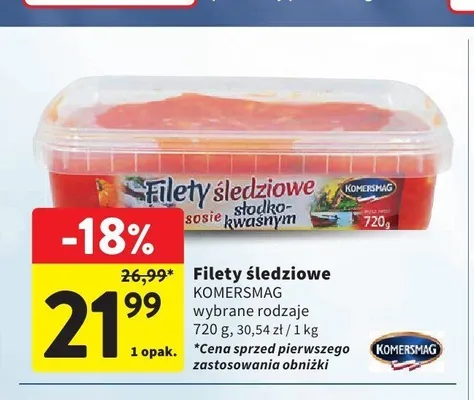 Filety śledziowe Komersmag promocja w Intermarche