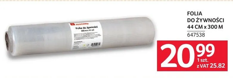 Folia do żywności 44 cm x 300 m promocja w Selgros