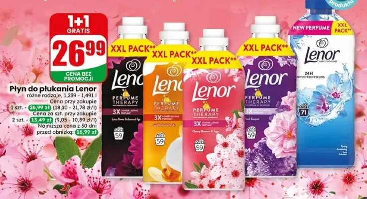 Płyn do płukania Lenor Perfume Therapy Lotus Flower & Diamond Figs XXL Pack promocja w Dino