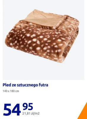 Pled ze sztucznego futra 140x180 cm promocja w Action