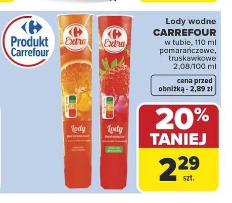 Lody wodne Carrefour w tubie promocja w Carrefour