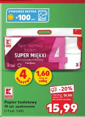 Papier toaletowy K-Classic Premium Super Miękki promocja w Kaufland