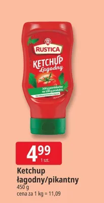 Ketchup łagodny Rustica promocja w Leclerc