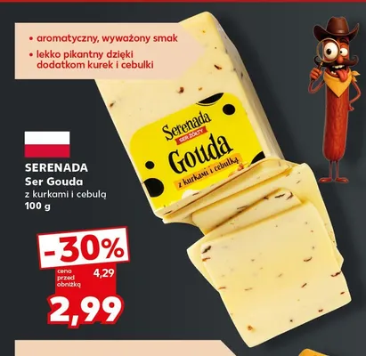 Ser gouda z kurkami i cebulą Serenada promocja w Kaufland