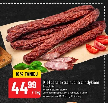 Kiełbasa extra sucha z indykiem promocja w POLOmarket