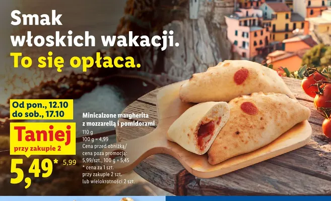 Minicalzone margherita z mozzarellą i pomidorami promocja w Lidl