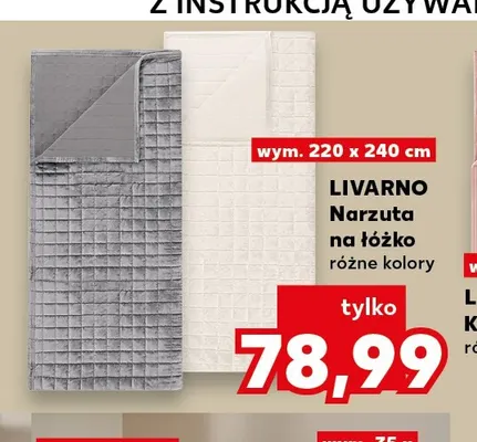 Narzuta na łóżko Livarno 220x240 cm promocja w Kaufland