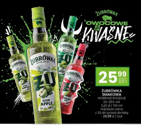Wódka smakowa Żubrówka Sour Apple promocja w Twój Market