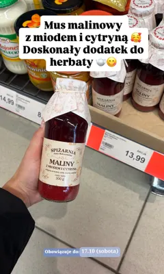 Mus malinowy Spiżarnia Anny Walczyńskiej z miodem i cytryną promocja w Aldi