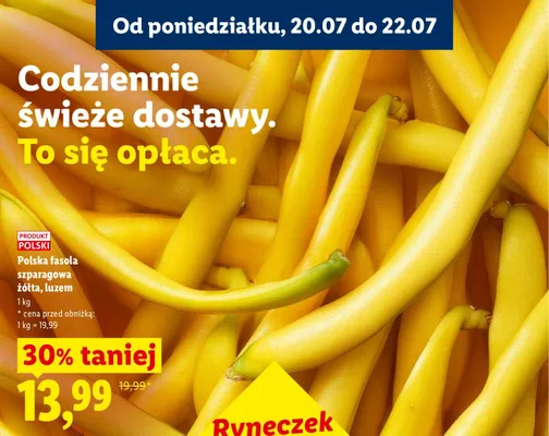 Fasola szparagowa żółta luzem polska Ryneczek Lidla promocja w Lidl