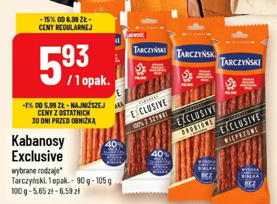 Kabanos Exclusive Paluszki, Exclusive z Indyka lub Gryzzale promocja w POLOmarket
