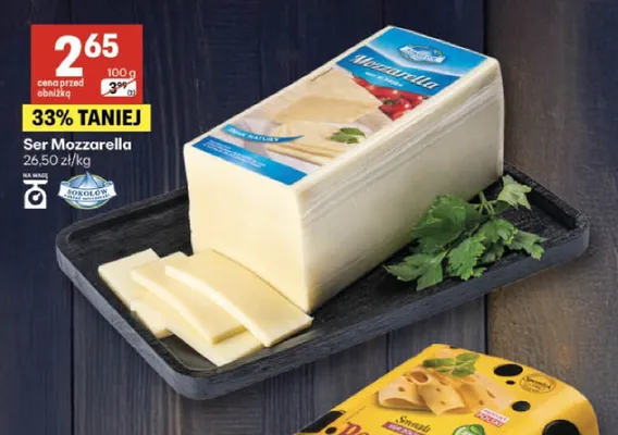 Ser Mozzarella Sokołów promocja w Delikatesy Centrum