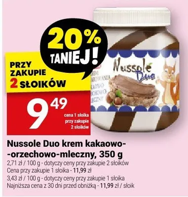 Nussele Duo krem kakaowo-orzechowo-mleczny promocja w Twój Market