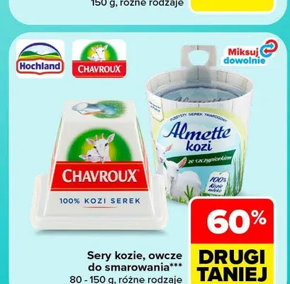 Sery kozie, owcze do smarowania promocja w Carrefour Market