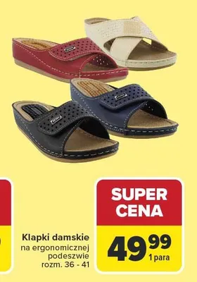 Klapki damskie na ergonomicznej podeszwie promocja w Carrefour