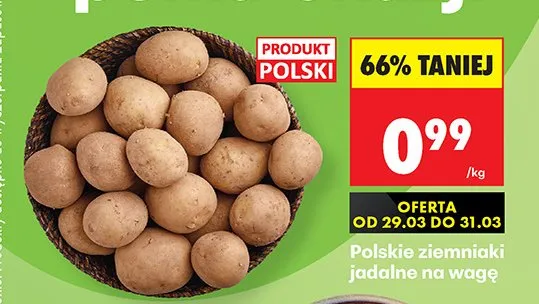 Ziemniaki jadalne na wagę promocja w Biedronka