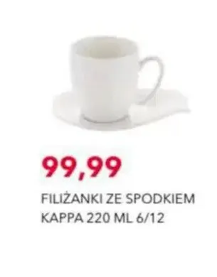 Filiżanki ze spodkiem Kappa 220 ml 6/12 promocja w Nela