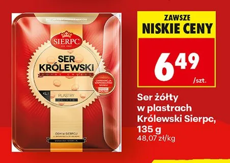 Ser żółty w plastrach Królewski promocja w Biedronka