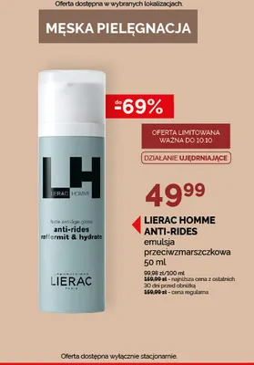 Emulsja przeciwzmarszczkowa Anti-Rides Lierac Homme promocja w Ziko Dermo