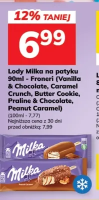 Lody Milka na patyku Butter Cookie Froneri promocja w Hitpol