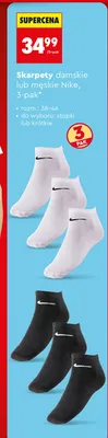 Skarpety damskie Nike 3-pak krótkie promocja w Biedronka