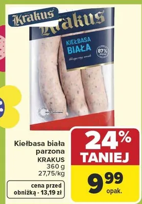 Kiełbasa biała parzona promocja w Carrefour Market