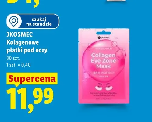 Kolagenowe płatki pod oczy JKOSMEC promocja w Lidl