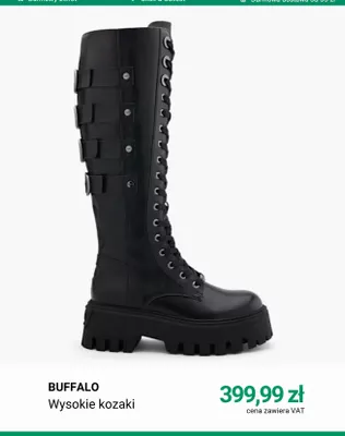 Wysokie kozaki Buffalo promocja w Deichmann
