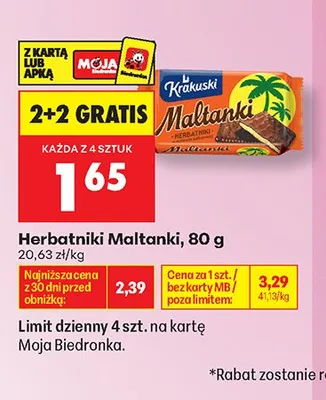 Herbatniki Maltanki Krakuski promocja w Biedronka