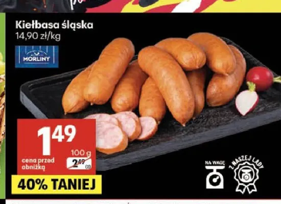 Kiełbasa śląska promocja w Delikatesy Centrum