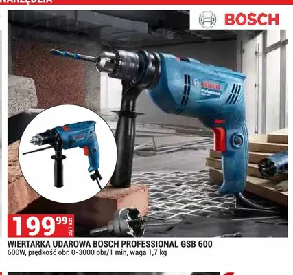Wiertarka udarowa Bosch Professional Gsb 600 promocja w Merkury Market