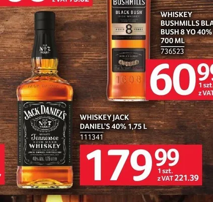 Whiskey Jack Daniel's 40% promocja w Selgros