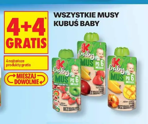 Mus owocowy Kubuś Baby brzoskwinia promocja w Biedronka