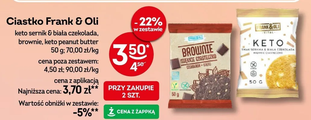 Ciastko Frank & Oli keto peanut butter promocja w Żabka