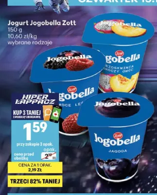 Jogurt Jogobella Zott promocja w Delikatesy Centrum