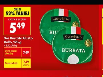 Ser Burrata Gusto Bello promocja w Biedronka