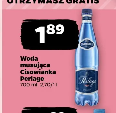Woda gazowana musująca Cisowianka Perlage promocja w Netto
