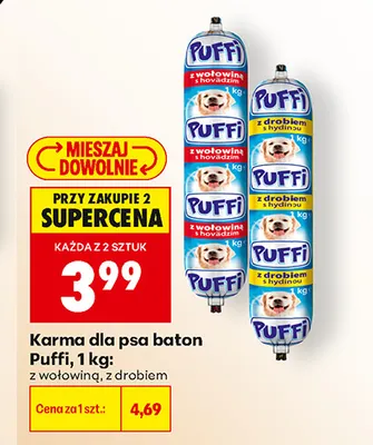 Karma dla psa baton Puffi z drobiem promocja w Biedronka
