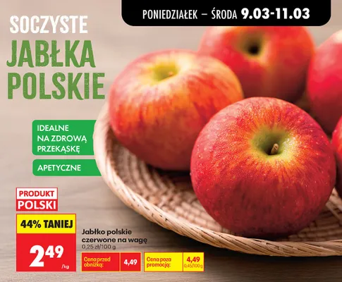 Jabłko polskie czerwone na wagę promocja w Biedronka