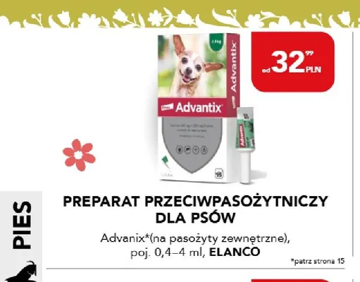 Preparat przeciwpasożytniczy dla psów Advantix (na pasożyty zewnętrzne) 0,4-4ml promocja w Aquael zoo
