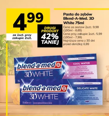 Pasta do zębów Blend-A-Med 3D White Cool Water promocja w Hitpol