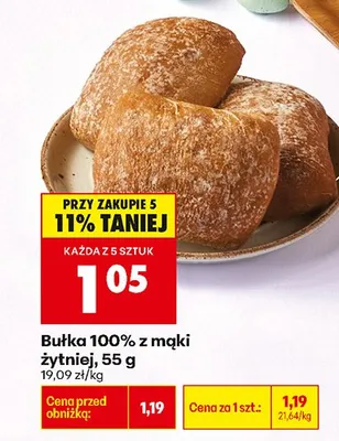 Bułka 100% z mąki żytniej promocja w Biedronka