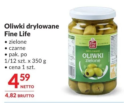 Oliwki drylowane Fine Life zielone - czarne promocja w Makro
