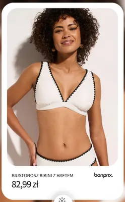 Biustonosz bikini z haftem Bonprix promocja w bonprix