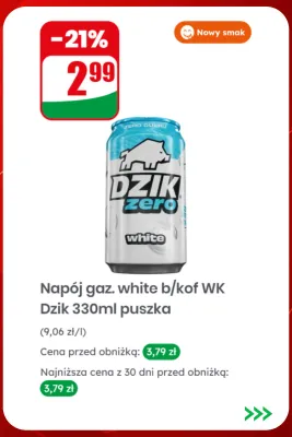 Napój gazowany white bez kofeiny WK Dzik promocja w Dino
