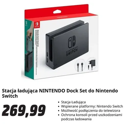Stacja ładująca Nintendo Dock Set promocja w Media Markt